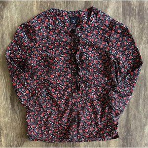 Girls Small (6-7) Gap Floral Button Up Blouse